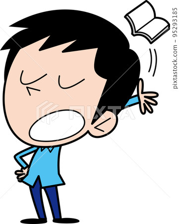 man throwing a book 95293185