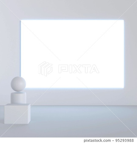 在昏暗的房間裡用屏幕呈現的人的 3D 渲染 在昏暗的房間裡用屏幕呈現的人的 3D 渲染 95293988