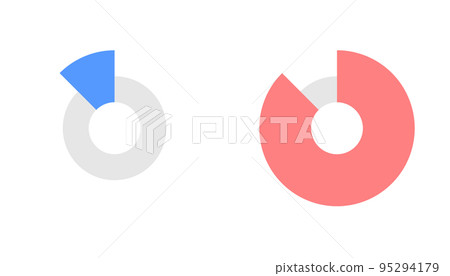 Two-choice pie chart illustration material set 95294179