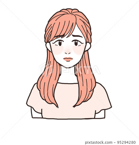 一個帶著焦慮表情的年輕女子一個語氣 95294280