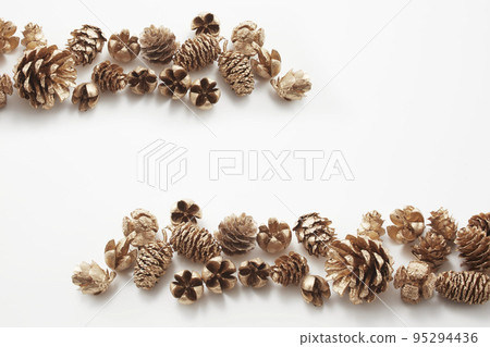 松果和堅果漆成金色 松果和堅果漆成金色 95294436