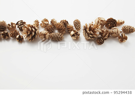 松果和堅果漆成金色 松果和堅果漆成金色 95294438