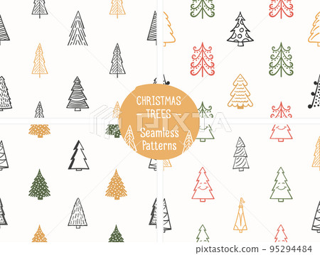 Seamless Patterns with Christmas Trees 95294484