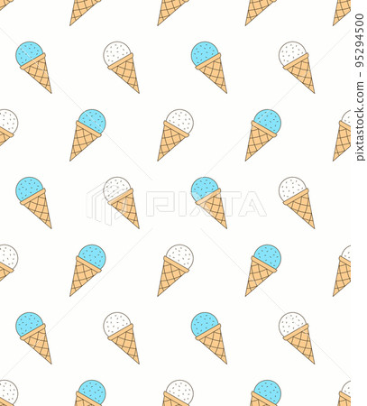 Ice Cream - Seamless Pattern - Stock Illustration [95294500] - PIXTA