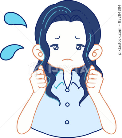 Vector illustration of a panicked/worried person Vector illustration of a panicked/worried person 95294894