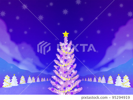 Christmas tree in the snow Outdoor event Snow mountain Winter mountain 95294919