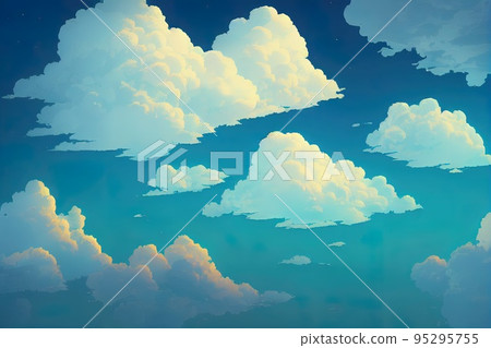 Peaceful blue sky with light clouds Peaceful blue sky with light clouds 95295755