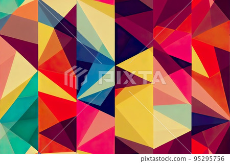 Covers with flat geometric pattern. Cool colorful backgrounds. Applicable Covers with flat geometric pattern. Cool colorful backgrounds. Applicable 95295756