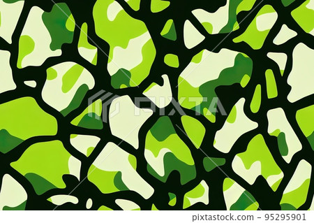 Green army seamless pattern. Repeating camouflage print with cool Green army seamless pattern. Repeating camouflage print with cool 95295901