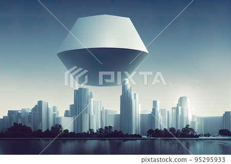 Abstract Architecture Background. 3d Illustration of White Circular Building. Abstract Architecture Background. 3d Illustration of White Circular Building. 95295933