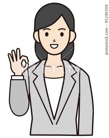人物素材插圖女商人 人物素材插圖女商人 95296309