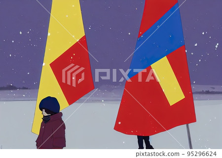 Poland March 2, 2022: Child or kid with High quality 2d illustration. 95296624