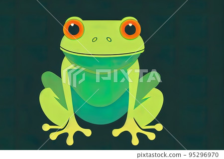 A Frog in a Coat, isolated 2d illustration. Calm 95296970