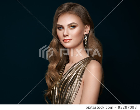 Portrait beautiful woman with jewelry 95297098