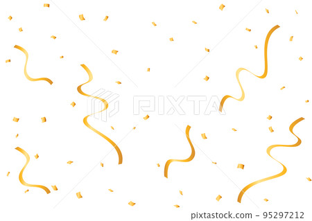 Illustration of a background with golden confetti flying from below 95297212