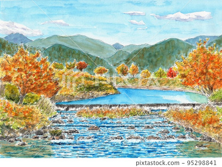 mountains and rivers in late autumn 95298841