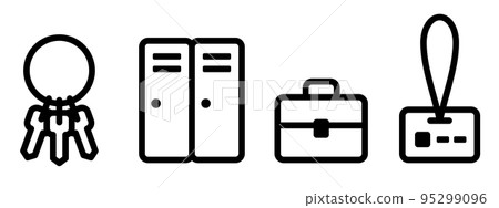 Lock, locker, bag, and no authorized access icons 95299096