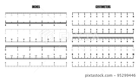 Realistic black centimeter scale for measuring length or height. Various measurement  scales with divisions. Ruler, tape measure marks, size indicators Stock  Vector Image & Art - Alamy