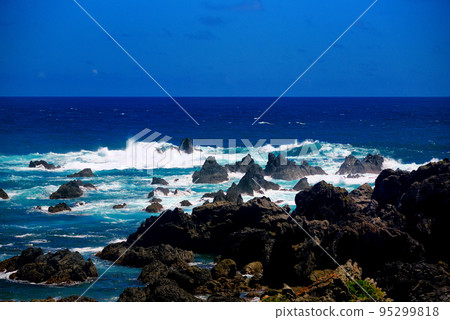 Shikoku / Cape Muroto / Cape Muroto Garden Rest Area Observation Deck / Rough scenery of waves splashing on reefs / Muroto Cape Town, Muroto City, Kochi Prefecture (4) 95299818