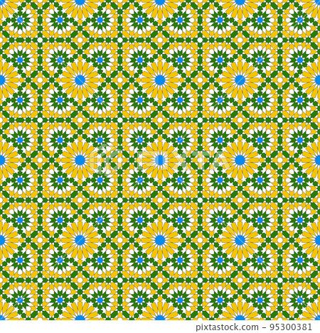 Background seamless pattern based on traditional islamic art. 95300381
