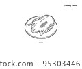 Peking duck illustration (line drawing, monochrome) 95303446