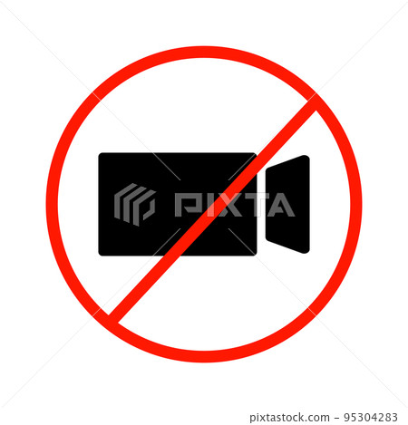 No photography sign. Recording not possible. Video recording is not allowed. vector. No photography sign. Recording not possible. Video recording is not allowed. vector. 95304283