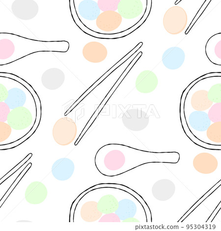 Seamless pattern with glutinous rice balls Seamless pattern with glutinous rice balls 95304319