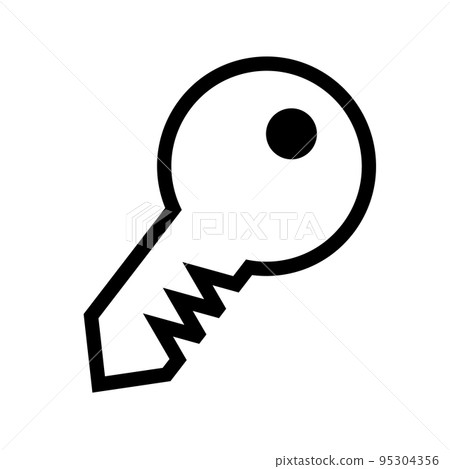 簡單的鑰匙圖標。安全或鎖定圖標。向量。 95304356