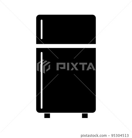 Fridge silhouette icon. Store frozen. Refrigerate. household refrigerator. vector. 95304513