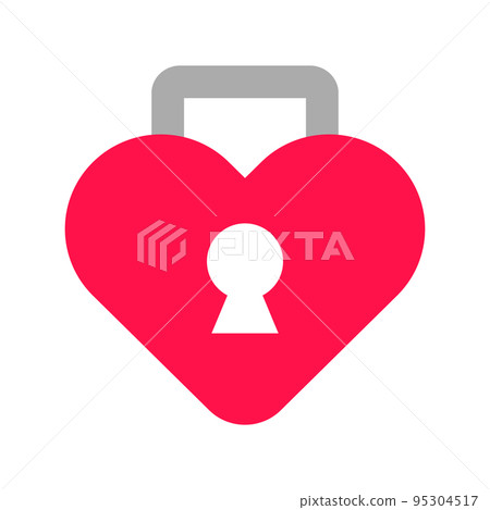 心形掛鎖圖標。安全。向量。 心形掛鎖圖標。安全。向量。 95304517