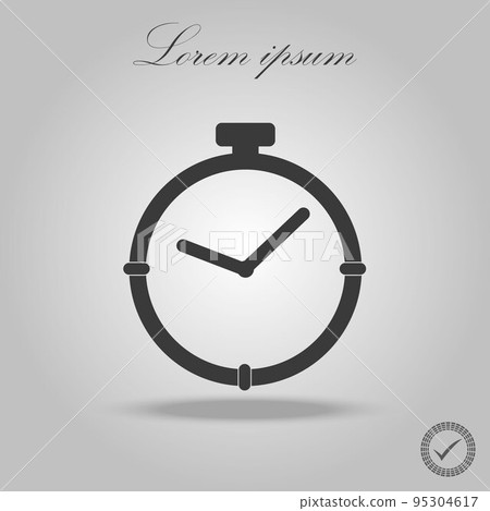 Clock vector icon. Time vector illustration. Trendy black line style for graphic design, Web site, UI Clock vector icon. Time vector illustration. Trendy black line style for graphic design, Web site, UI 95304617
