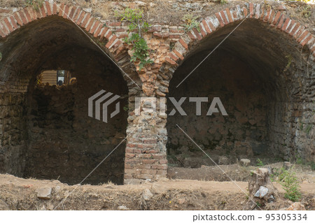 Fragments from the wall of the ancient fortress in Alanya Fragments from the wall of the ancient fortress in Alanya 95305334