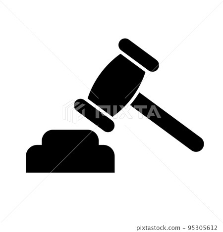 Court or judgment hammer. Gavel. vector. 95305612