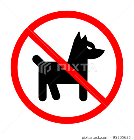 沒有動物標誌。不准帶寵物。向量。 95305625