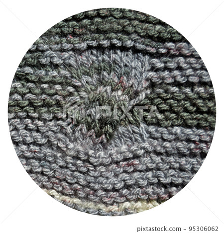 Handmade knitted fabric grey wool background texture 95306062