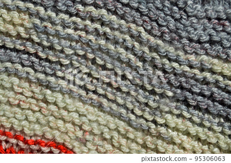 Handmade knitted fabric grey wool background texture 95306063