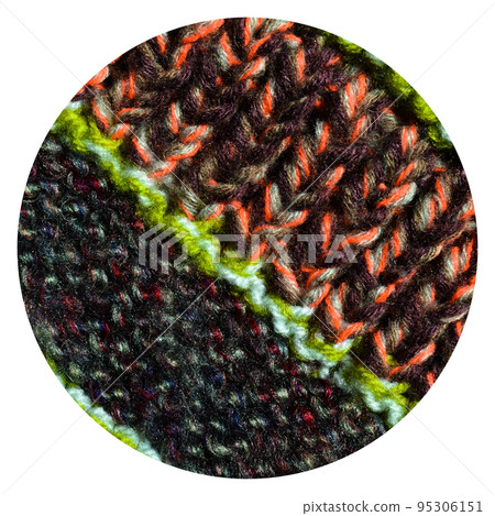 Handmade knitted fabric colored wool background texture 95306151