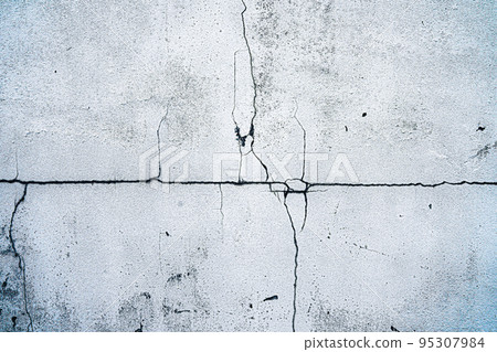 Crack cemant concrete wall, broken building surface texture background. 95307984