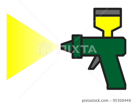 Illustration of an air spray gun that sprays and paints 95308449