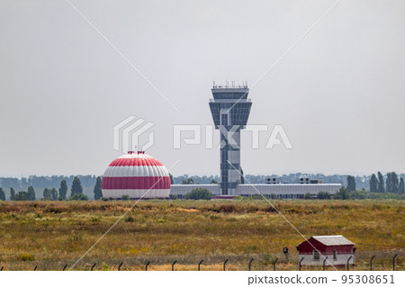 Airport airport control tower, aviation radar dome Airport airport control tower, aviation radar dome 95308651