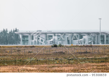 Airport territory security fence, modern terminal 95308659