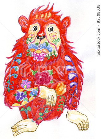 Monkey floral art 95309039