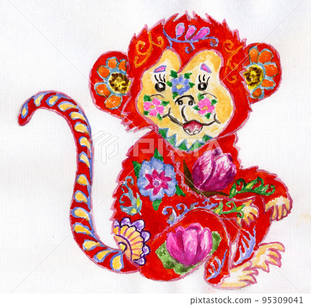 Monkey floral art Monkey floral art 95309041