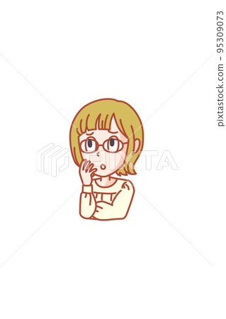 一個不知道如何解決難題的年輕女子 一個不知道如何解決難題的年輕女子 95309073