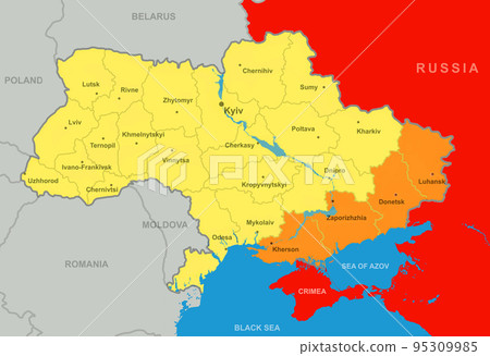 Ukraine map after referendums in Donetsk,... - Stock Illustration ...