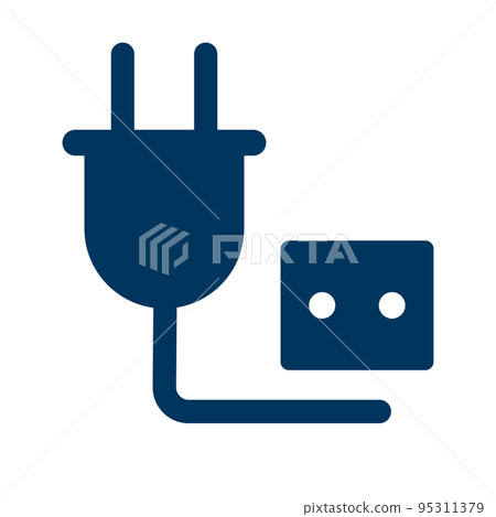 Power plug and socket silhouette icon. charging adapter. vector. 95311379