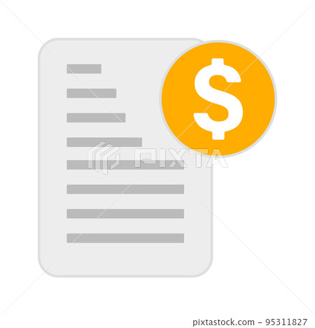美元硬幣和文件圖標。稅務文件。向量。 美元硬幣和文件圖標。稅務文件。向量。 95311827