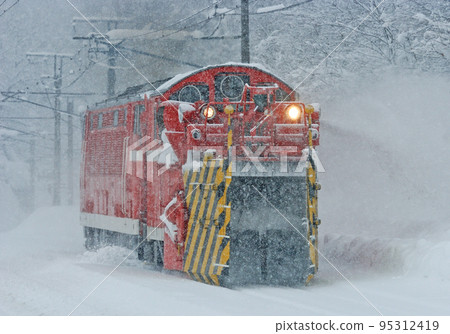 Shinetsu Main Line Myoko Kogen - Kurohime JR East DD53-2 (Nagaoka) Special Snow Plow Train Tokusetsu 95312419