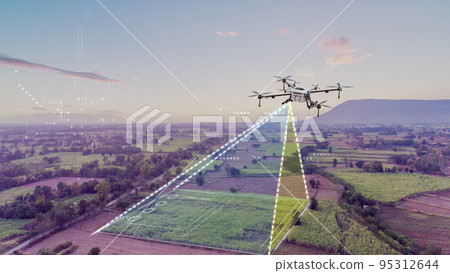 Agriculture drone working with mapping 95312644