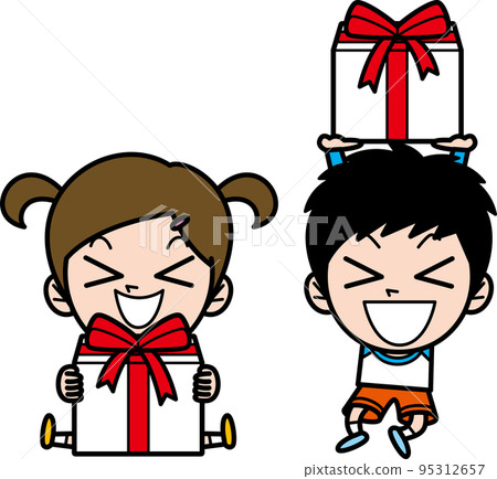 孩子們很高興收到禮物 95312657